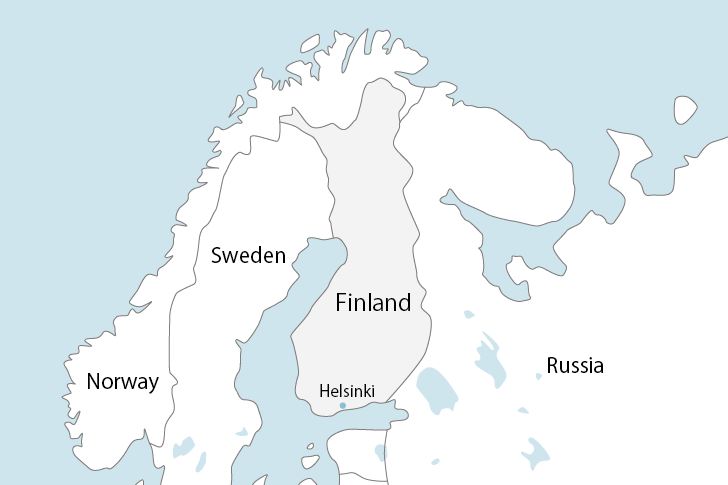 フィンランド ヘルシンキの位置